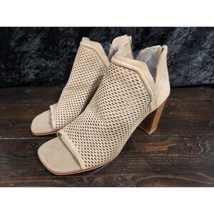 NEW Vince Camuto Katnina Brown Suede Peep-Toe Ankle Booties Sz. 11M
